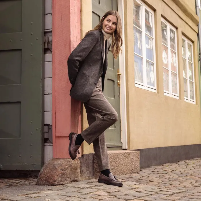 Woman Geox Loafers SERILDA WOMAN Taupe Leather Loafers Taupe