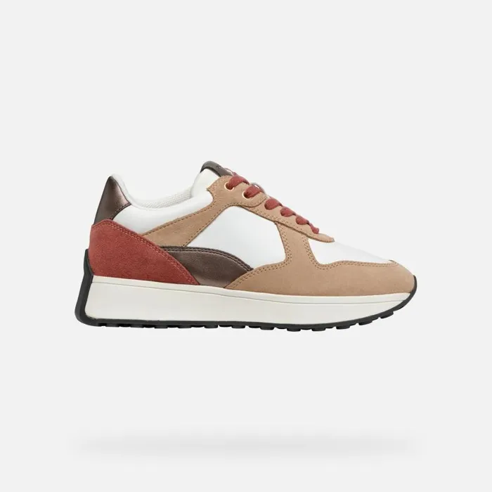 Woman Geox Sneakers AMABEL WOMAN WhitePeach Low Top Sneakers Whitepeach