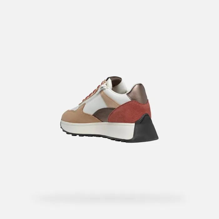 Woman Geox Sneakers AMABEL WOMAN WhitePeach Low Top Sneakers Whitepeach