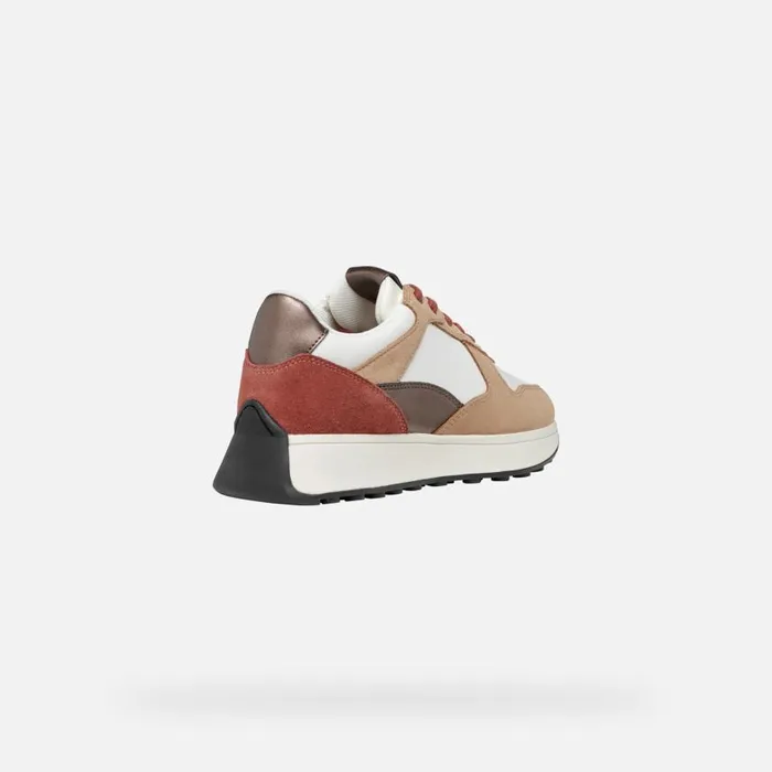 Woman Geox Sneakers AMABEL WOMAN WhitePeach Low Top Sneakers Whitepeach