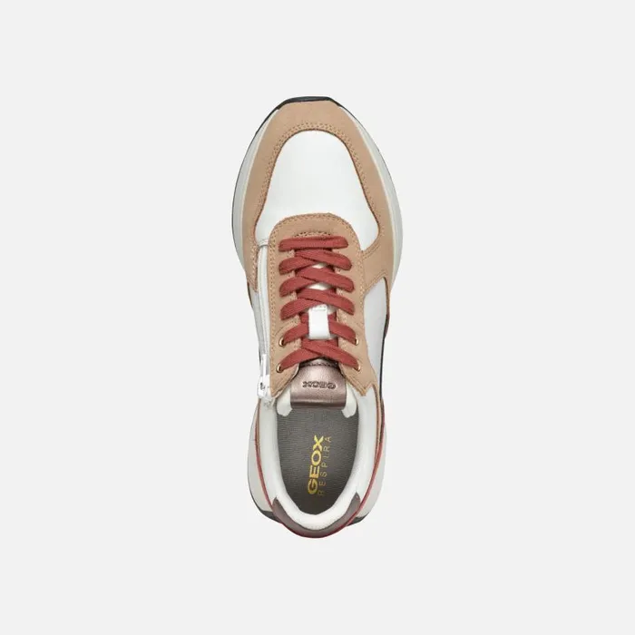 Woman Geox Sneakers AMABEL WOMAN WhitePeach Low Top Sneakers Whitepeach