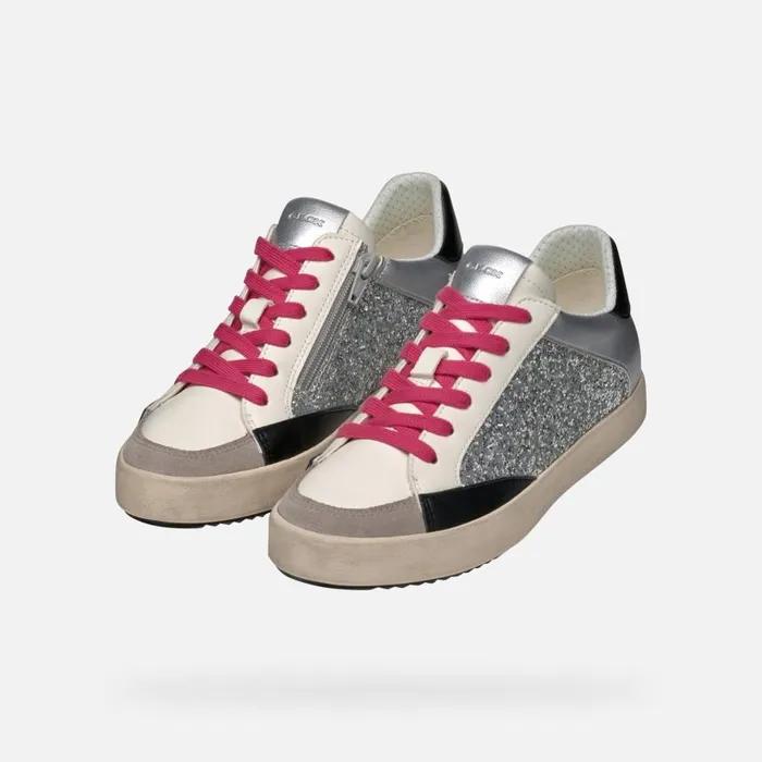 Woman Geox Sneakers BLOMIEE WOMAN SilverRock Low Top Sneakers Silverrock