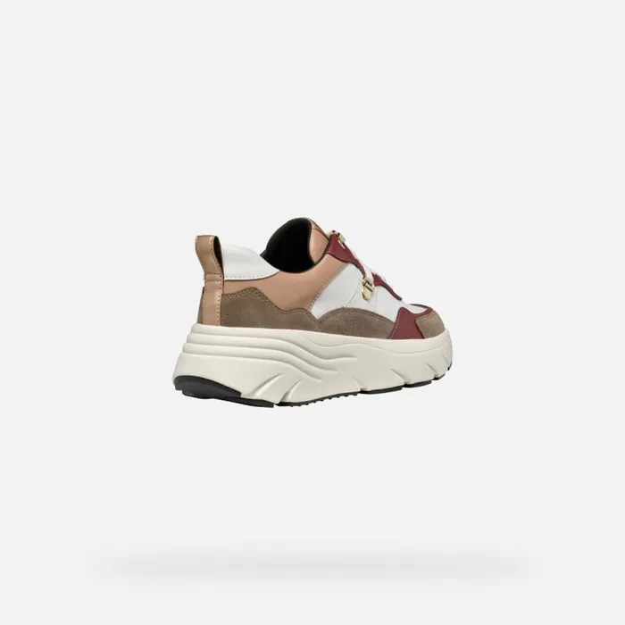 Woman Geox Sneakers DIAMANTA WOMAN TaupeTerracotta Low Top Sneakers Taupeterracotta