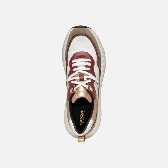 Woman Geox Sneakers DIAMANTA WOMAN TaupeTerracotta Low Top Sneakers Taupeterracotta