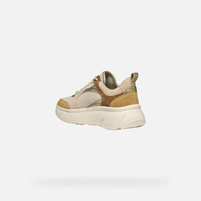 Woman Geox Sneakers NEBULA 20 X WOMAN Light TaupeCognac Low Top Sneakers Light Taupecognac