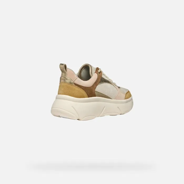 Woman Geox Sneakers NEBULA 20 X WOMAN Light TaupeCognac Low Top Sneakers Light Taupecognac