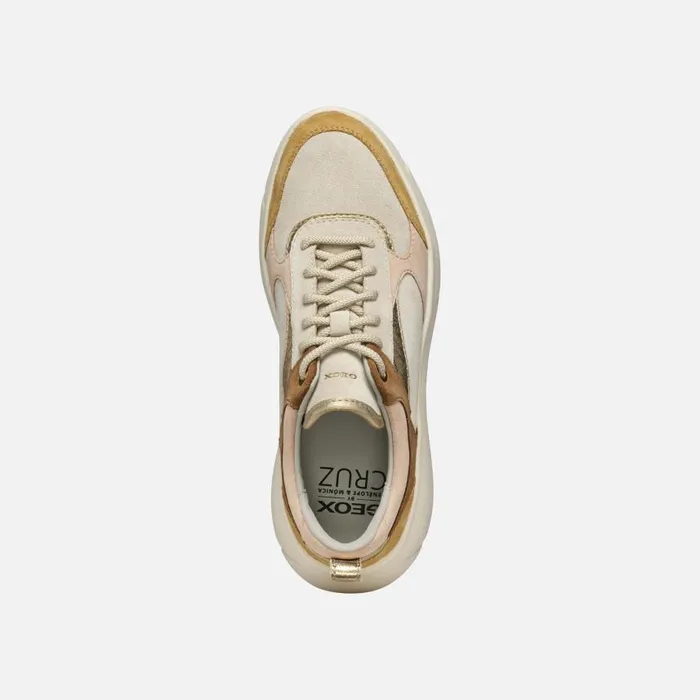 Woman Geox Sneakers NEBULA 20 X WOMAN Light TaupeCognac Low Top Sneakers Light Taupecognac