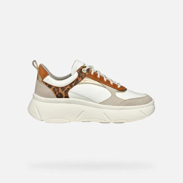 Woman Geox Sneakers NEBULA 20 X WOMAN PapyrusLeopard Low Top Sneakers Papyrusleopard