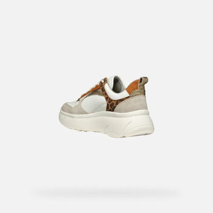 Woman Geox Sneakers NEBULA 20 X WOMAN PapyrusLeopard Low Top Sneakers Papyrusleopard