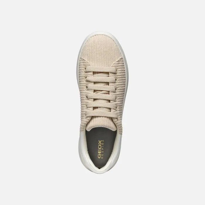 Woman Geox Sneakers SPHERICA EC41 WOMAN Light TaupeWhite Low Top Sneakers Light Taupewhite