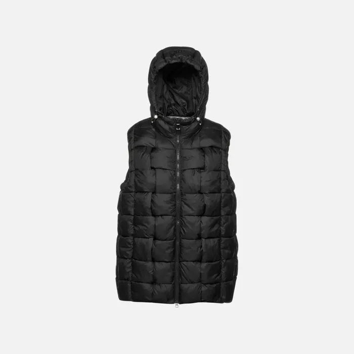Woman Geox Vests DIAMOND WOMAN Black Sleeveless Black