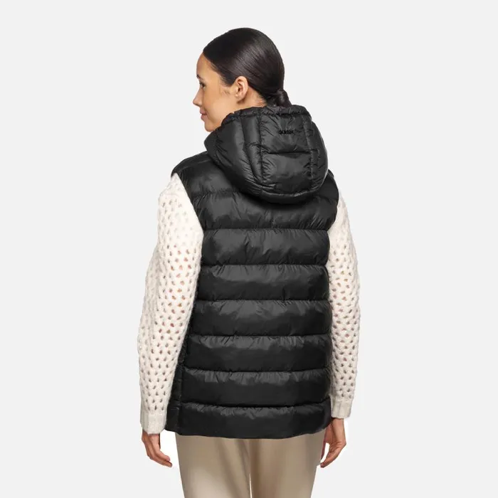 Woman Geox Vests DIAMOND WOMAN Black Sleeveless Black