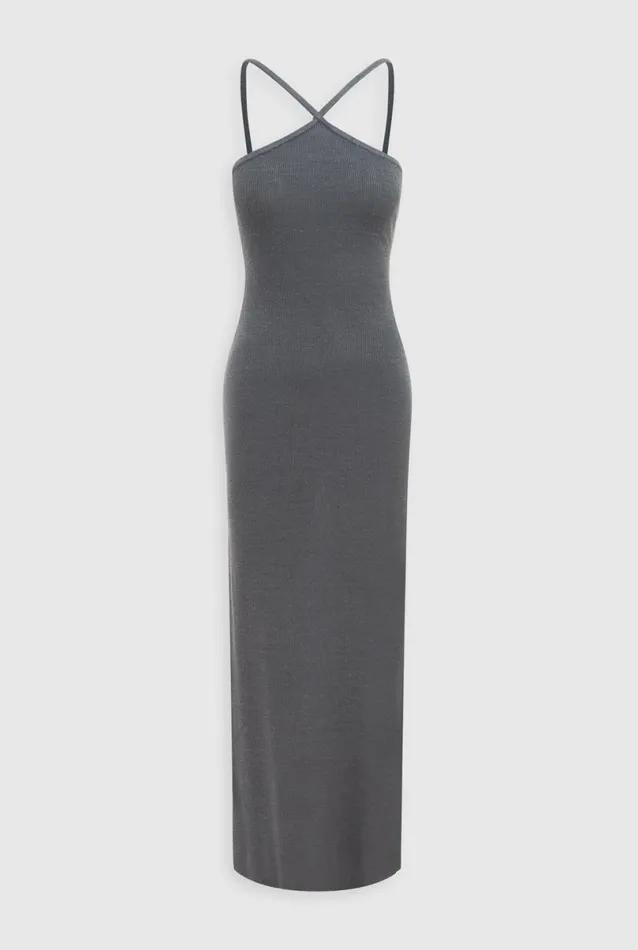 Woman Venroy Dresses Halter Neck Linen Knit Dress
