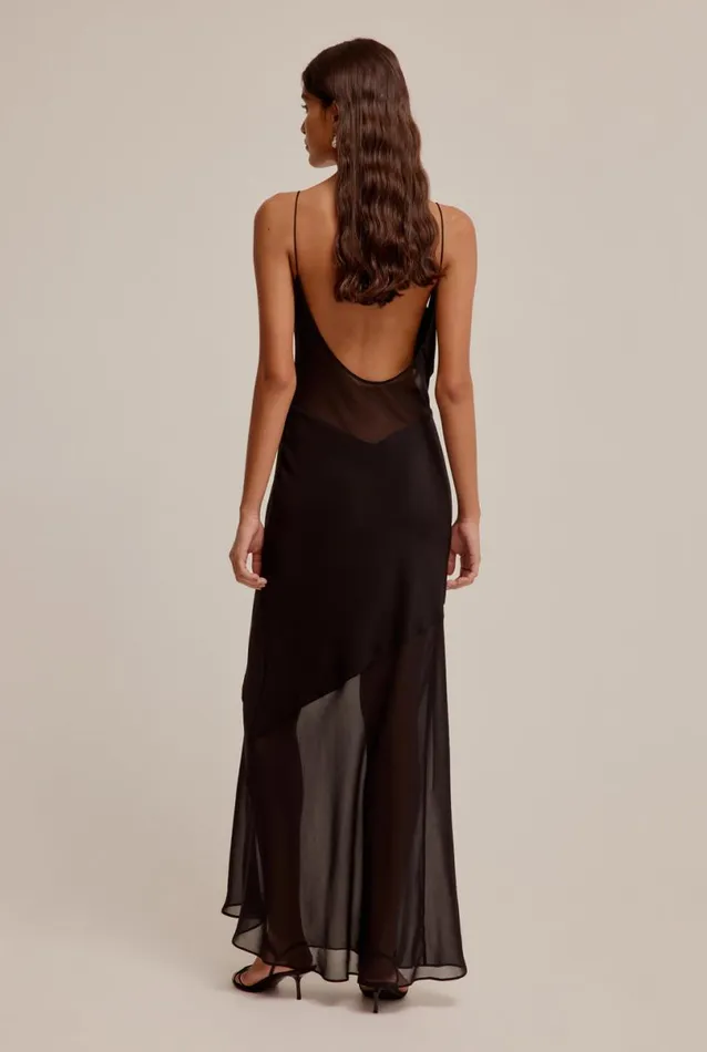 Woman Venroy Dresses Sheer Panelled Silk Slip Dress