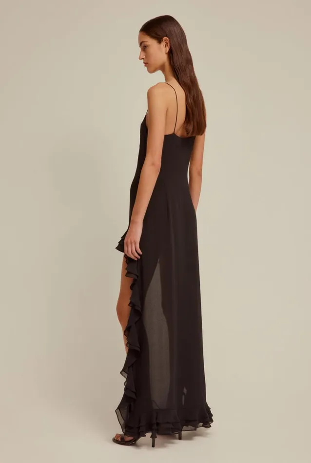 Woman Venroy Dresses Silk Ruffle Slip Dress