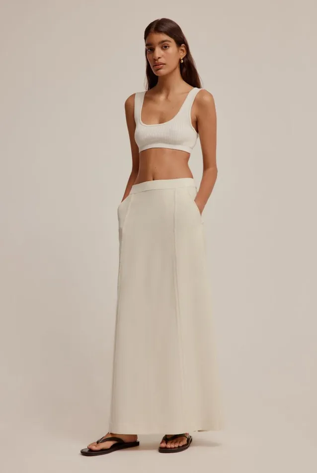 Woman Venroy Knitwear Cotton Rib Knit Crop Top
