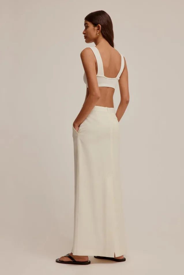 Woman Venroy Knitwear Cotton Rib Knit Crop Top