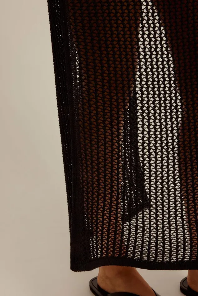 Woman Venroy Knitwear Crochet Side Split Tank Dress