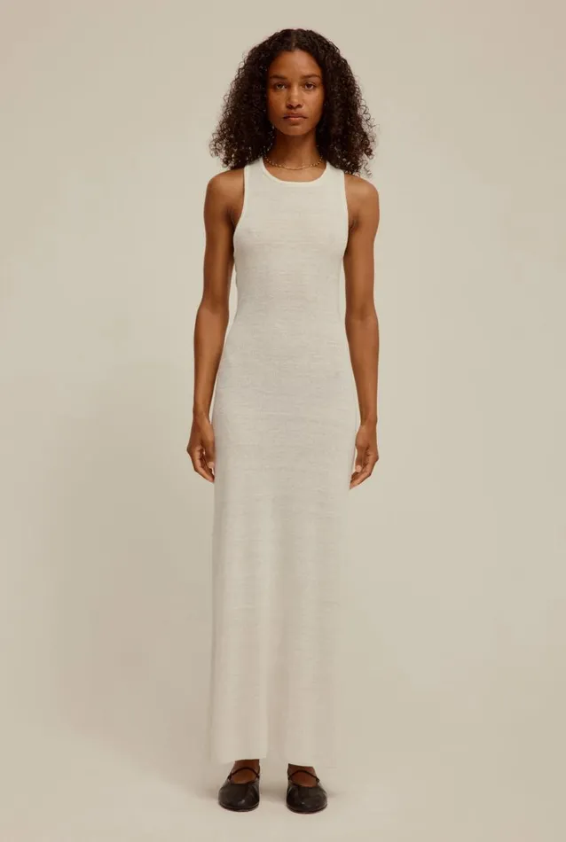 Woman Venroy Knitwear Linen Knitted Cross Back Dress