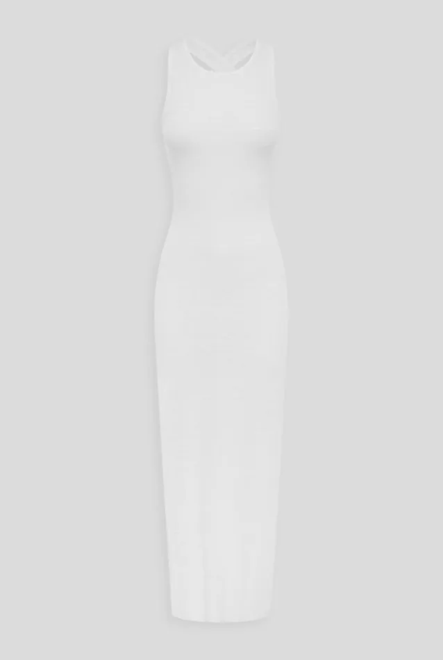Woman Venroy Knitwear Linen Knitted Cross Back Dress