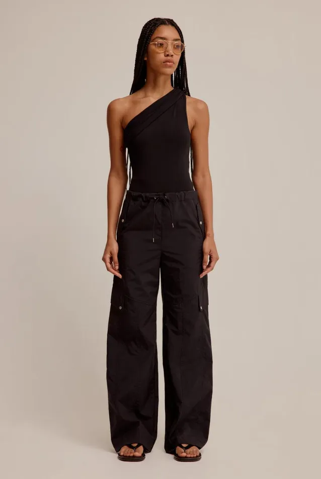 Woman Venroy Knitwear One Shoulder Cotton Bodysuit