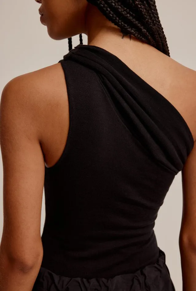 Woman Venroy Knitwear One Shoulder Cotton Bodysuit