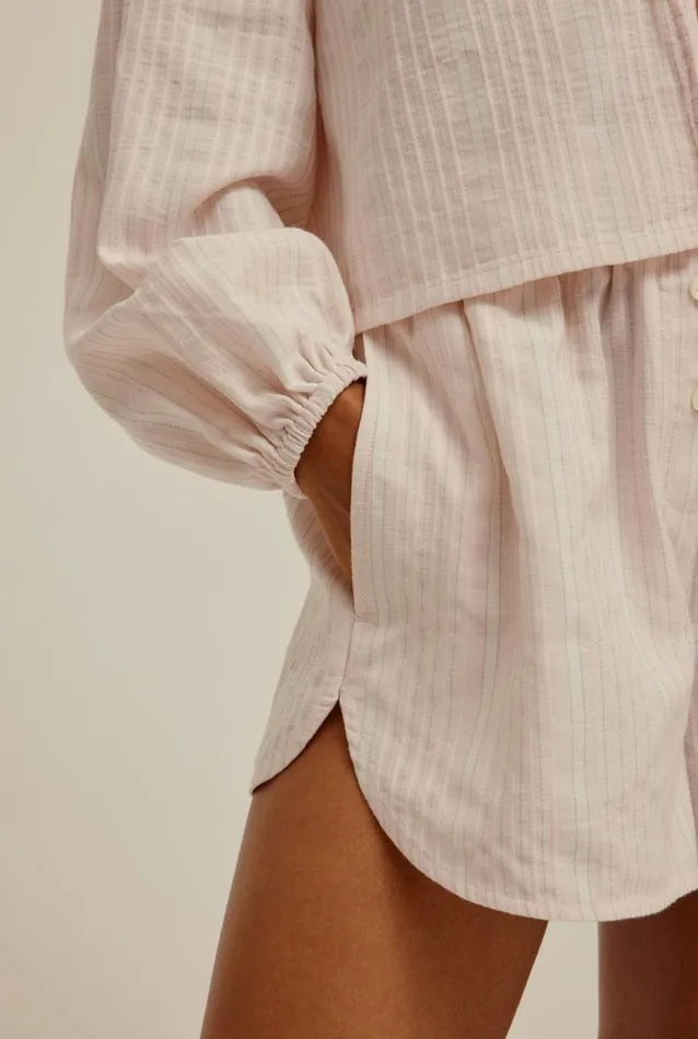 Woman Venroy Shirts Tie Front Woven Stripe Shirt