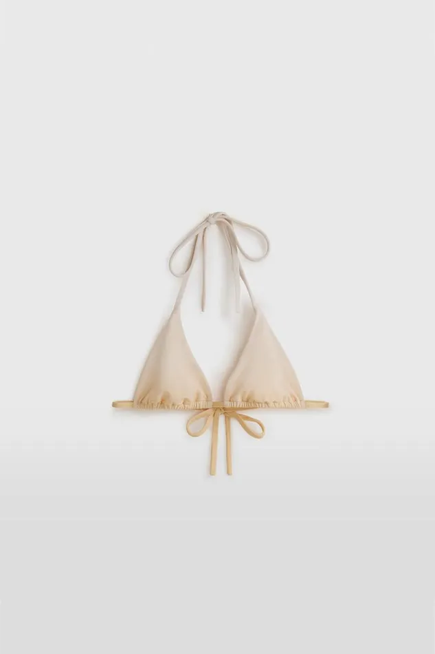 Woman Venroy Swim and Separates Printed String Triangle Bikini Top