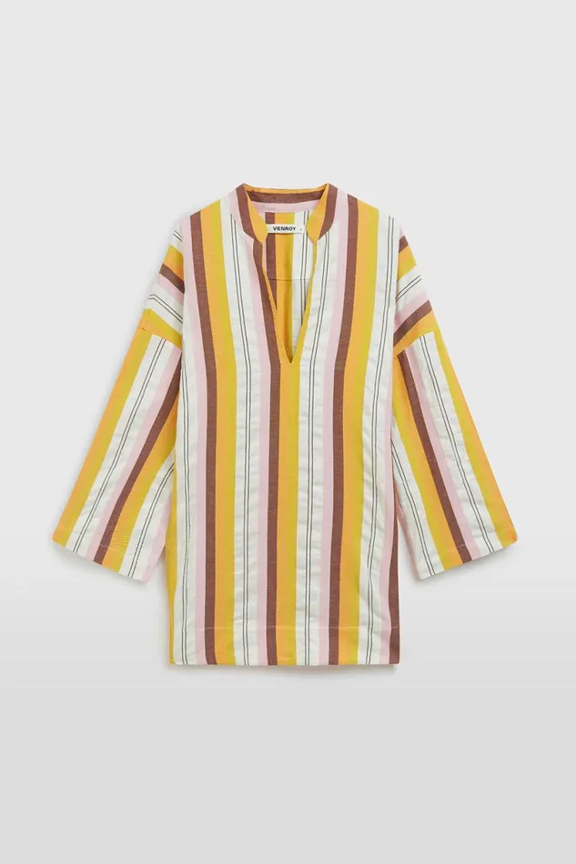 Woman Venroy Tops Woven Stripe Tunic