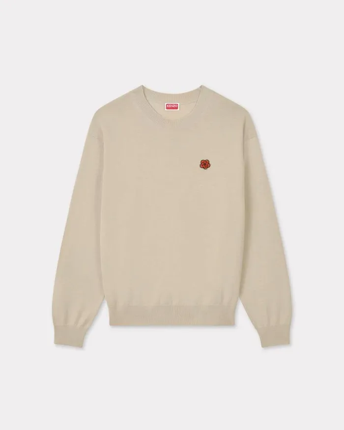 Women 039Boke Flower039 Embroidered Jumper In Wool Beige Kenzo Sweaters And Cardigans