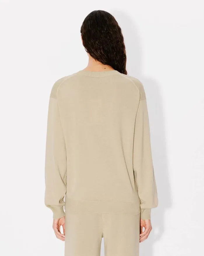 Women 039Boke Flower039 Embroidered Jumper In Wool Beige Kenzo Sweaters And Cardigans