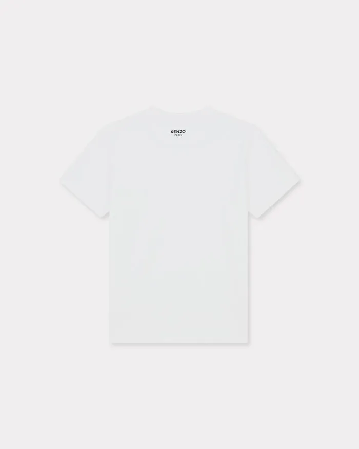 Women 039Boke Flower039 Embroidered Loose Tshirt In Cotton Off White Kenzo Tshirts And Polos