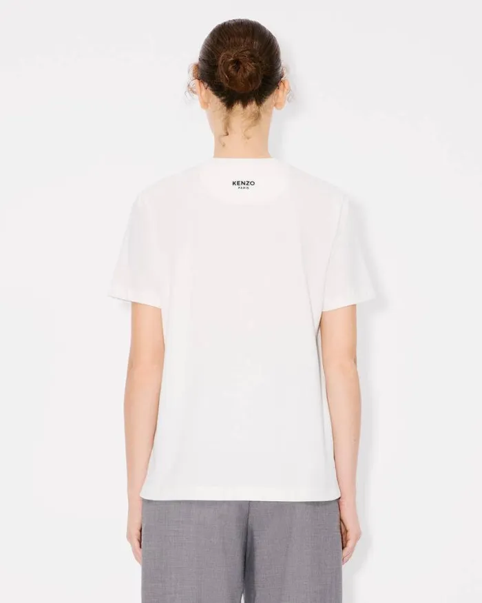 Women 039Boke Flower039 Embroidered Loose Tshirt In Cotton Off White Kenzo Tshirts And Polos