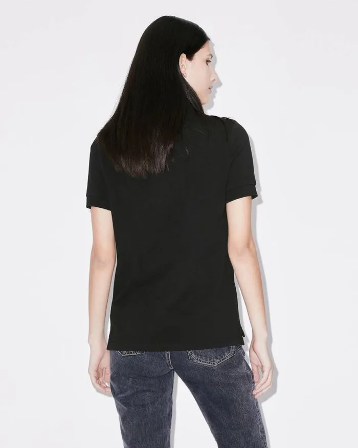 Women 039Boke Flower039 Embroidered Polo Shirt Black Kenzo Tshirts And Polos