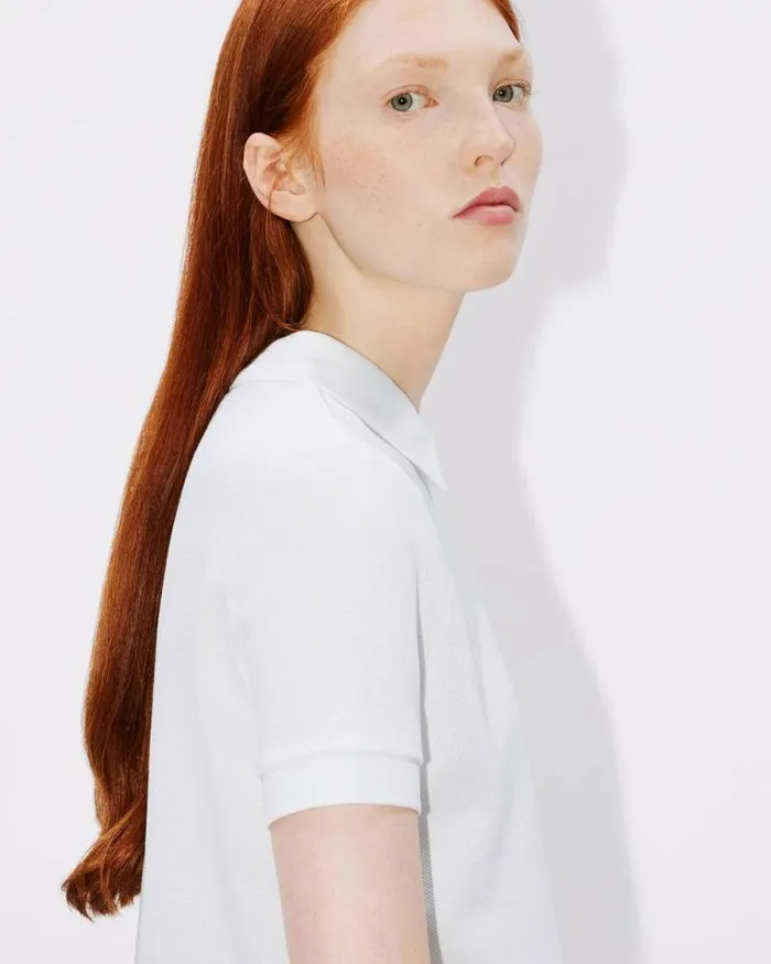 Women 039Boke Flower039 Embroidered Polo Shirt White Kenzo Tshirts And Polos