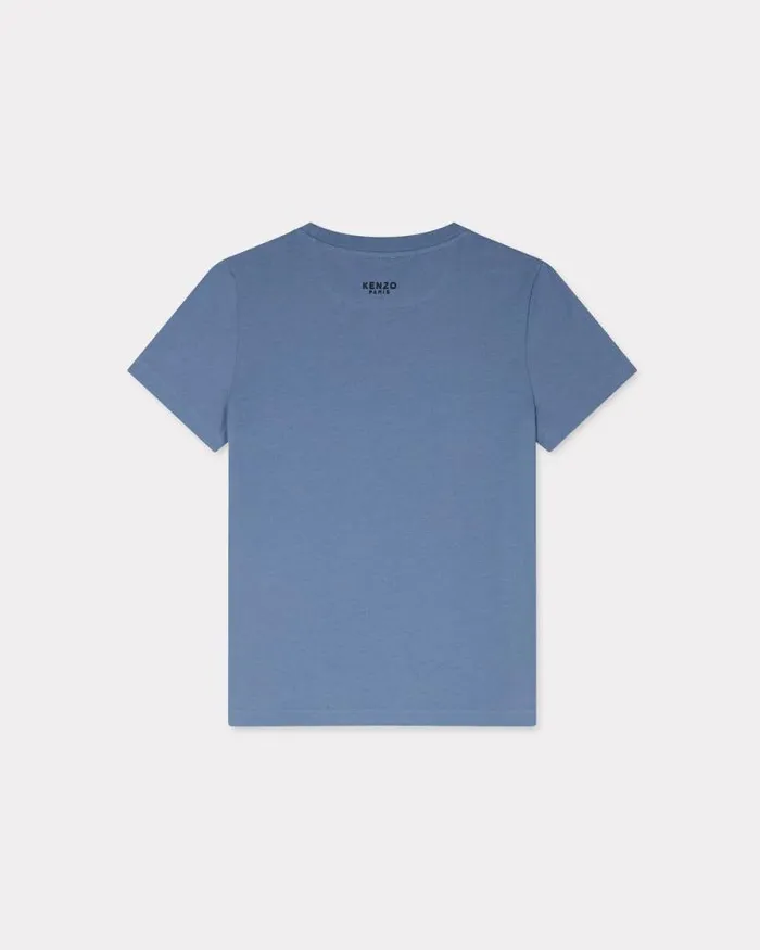 Women 039Boke Flower039 Embroidered Tshirt In Cotton Blue Kenzo Tshirts And Polos