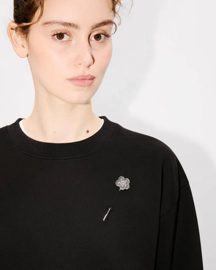 Women 039Boke Flower039 Sweatshirt In Cotton Black Kenzo Sweatshirts And Hoodies