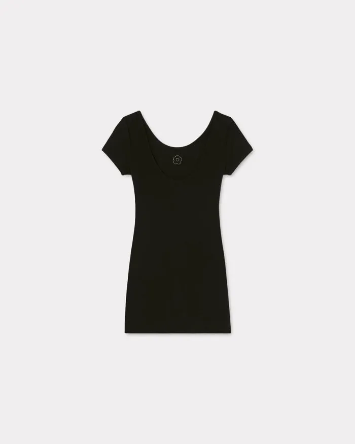 Women 039Boke Flower 20039 Embroidered Backless Mini Dress Black Kenzo Dresses And Skirts