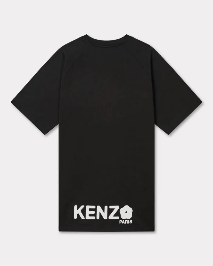 Women 039Boke Flower 20039 Embroidered Oversized Tshirt Dress In Cotton Black Kenzo Dresses And Skirts