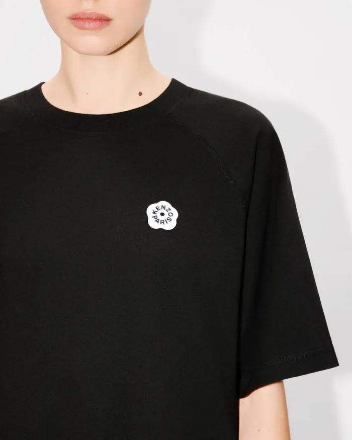Women 039Boke Flower 20039 Embroidered Oversized Tshirt Dress In Cotton Black Kenzo Dresses And Skirts
