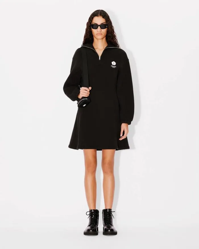 Women 039Boke Flower 20039 Embroidered Sweatshirt Dress Black Kenzo Dresses And Skirts
