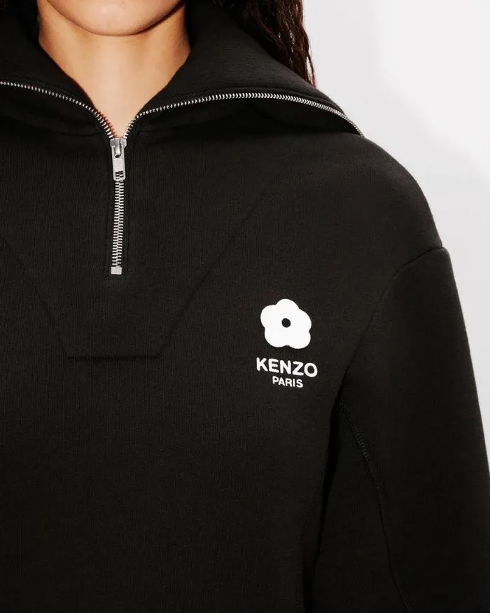Women 039Boke Flower 20039 Embroidered Sweatshirt Dress Black Kenzo Dresses And Skirts