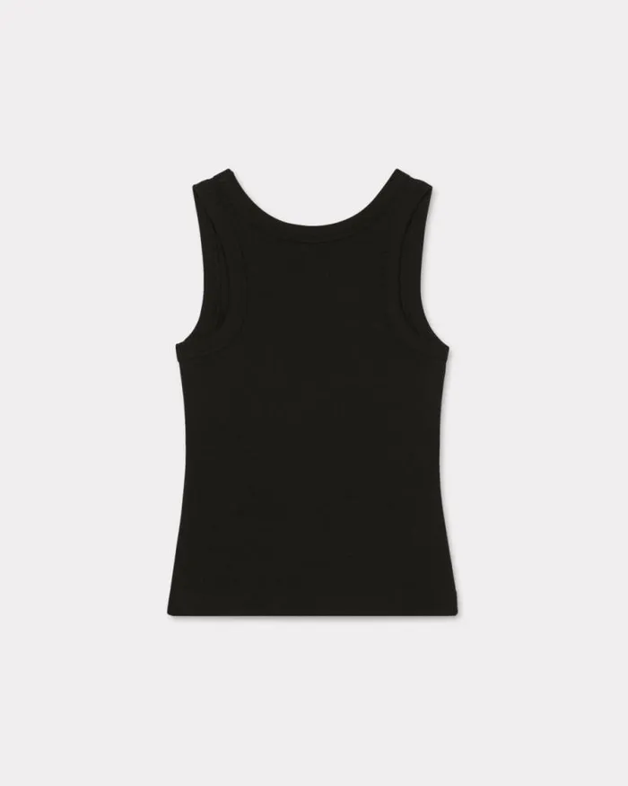 Women 039Boke Flower 20039 Embroidered Tank Top Black Kenzo Shirts And Tops