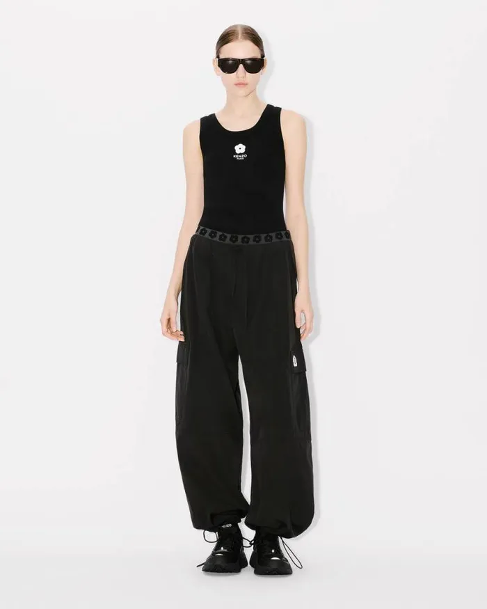 Women 039Boke Flower 20039 Embroidered Tank Top Black Kenzo Shirts And Tops