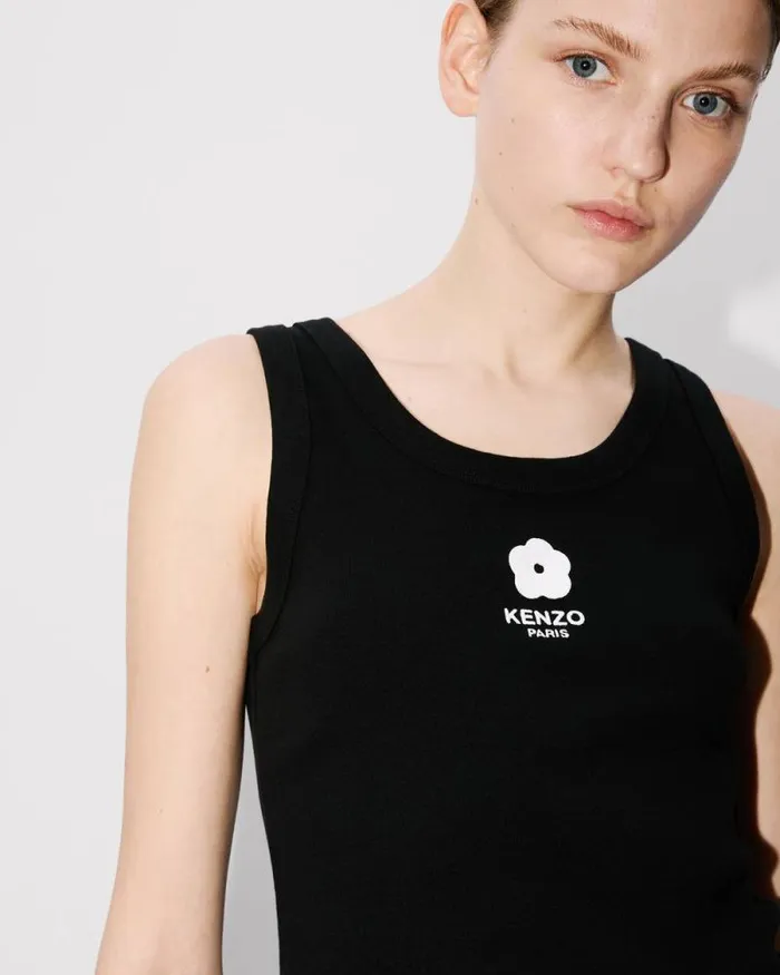 Women 039Boke Flower 20039 Embroidered Tank Top Black Kenzo Shirts And Tops