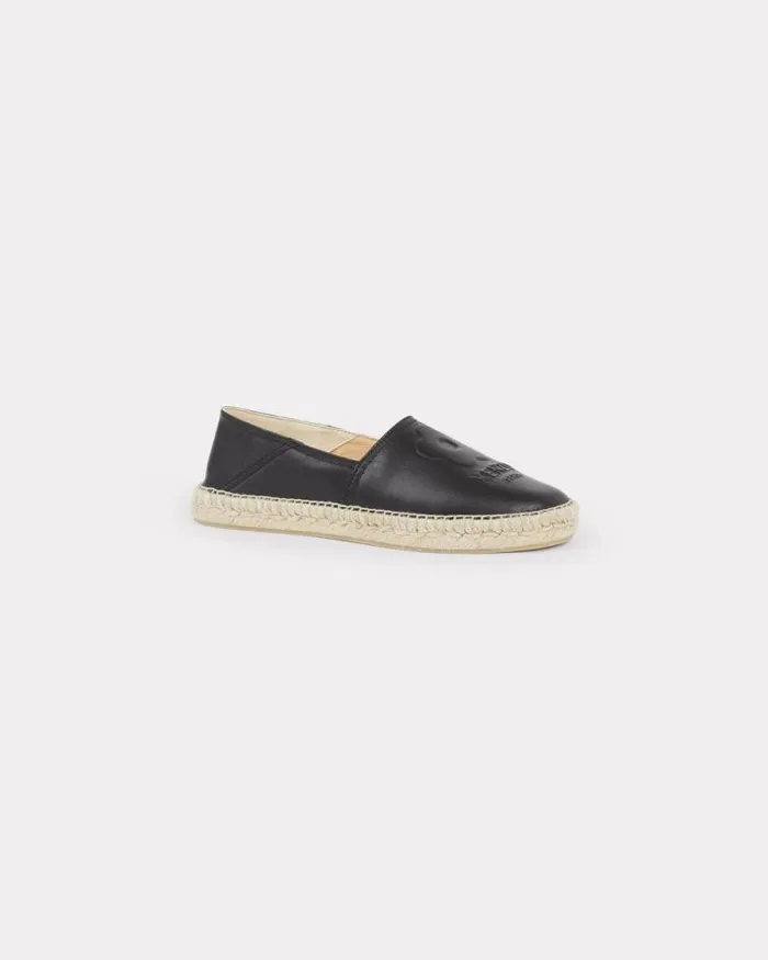 Women 039Boke Flower 20039 Leather Espadrilles Black Kenzo Mules And Espadrilles