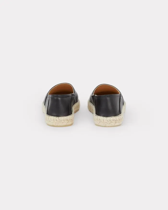Women 039Boke Flower 20039 Leather Espadrilles Black Kenzo Mules And Espadrilles