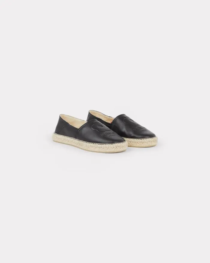 Women 039Boke Flower 20039 Leather Espadrilles Black Kenzo Mules And Espadrilles