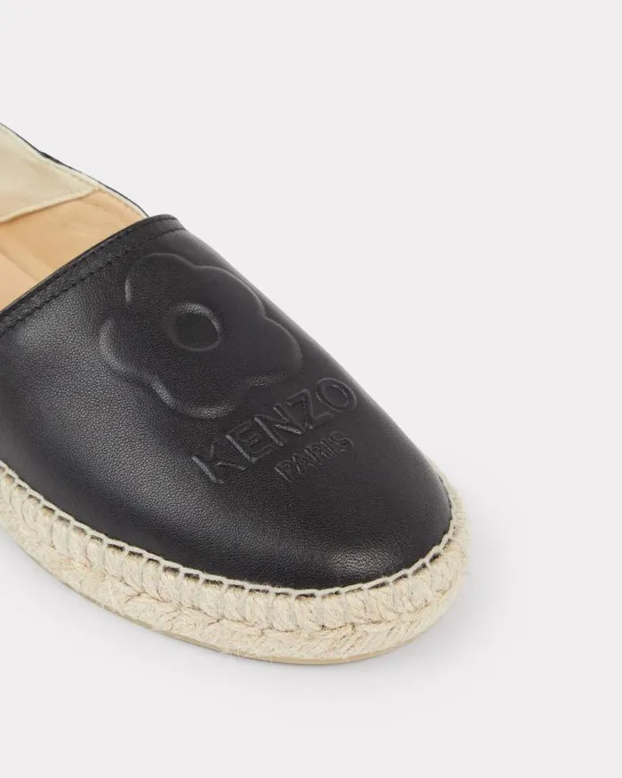 Women 039Boke Flower 20039 Leather Espadrilles Black Kenzo Mules And Espadrilles