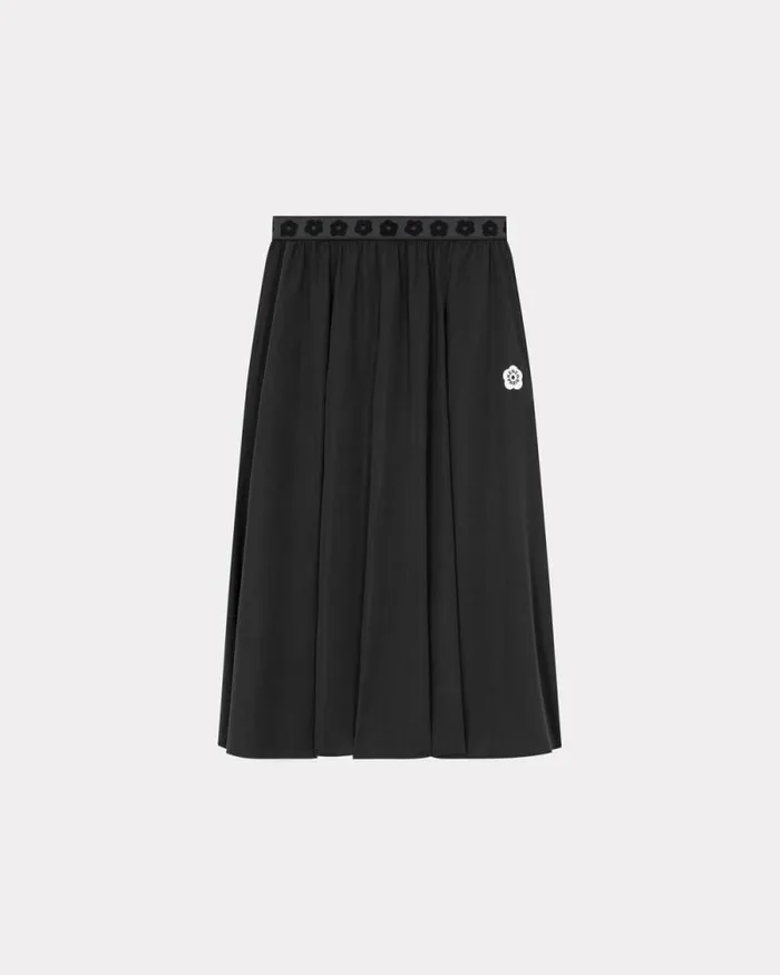 Women 039Boke Flower 20039 Midi Skirt In Technical Cotton Black Kenzo Dresses And Skirts Women 039Boke Flower 20039 Midi Skirt In Technical Cotton Black Kenzo Dresses And Skirts